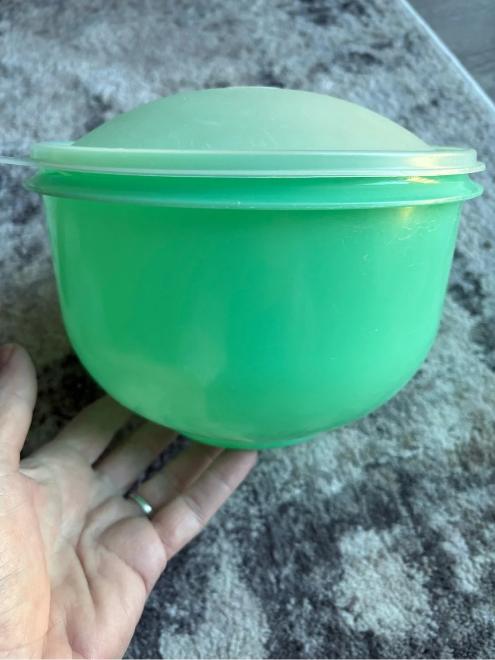 Tupperware Mint Green Salad Crisper Bowl with Inner Strainer